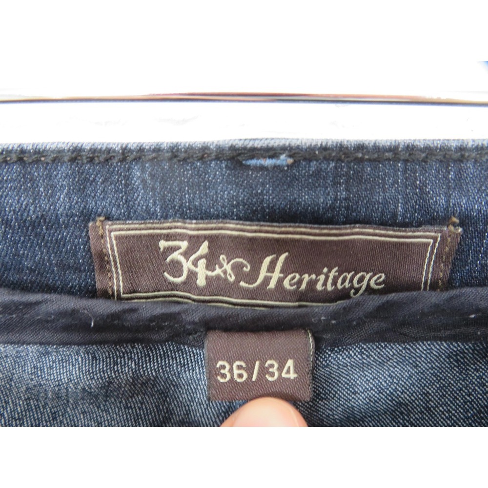 34 Heritage Jeans Mens 36x34 Blue Dark Wash Charisma Classic Fit Stretch Denim - Picture 4 of 12